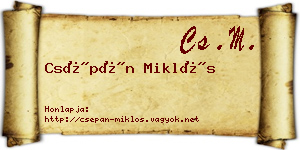Csépán Miklós névjegykártya